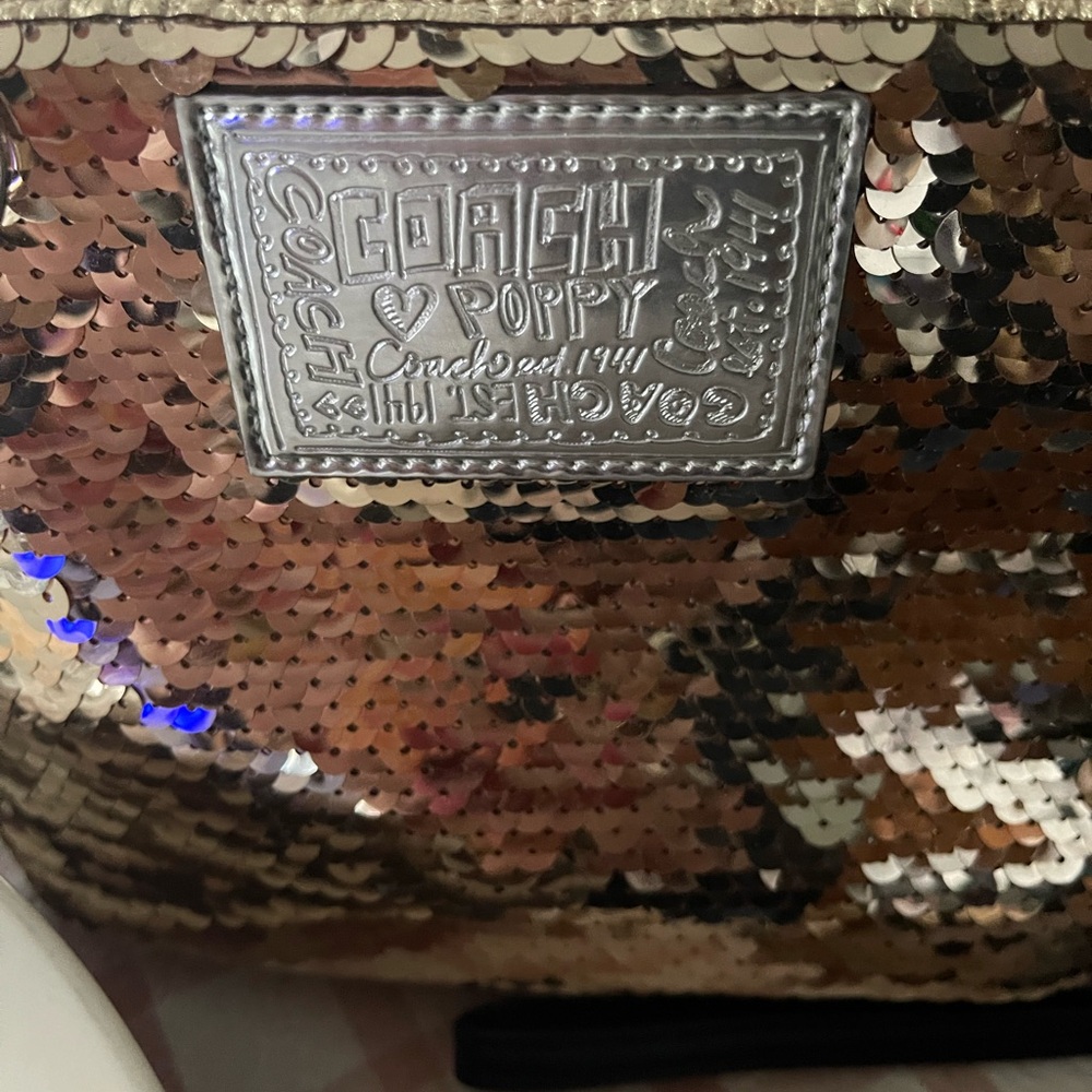 Coach Poppy Gold Sequin Purse